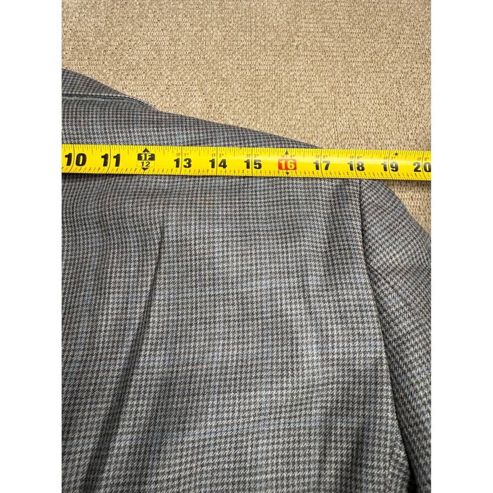 LAUREN Ralph Lauren Mens Blazer Sport Coat 38S Gray Blue Houndstooth Wool‎ Silk - Picture 11 of 12